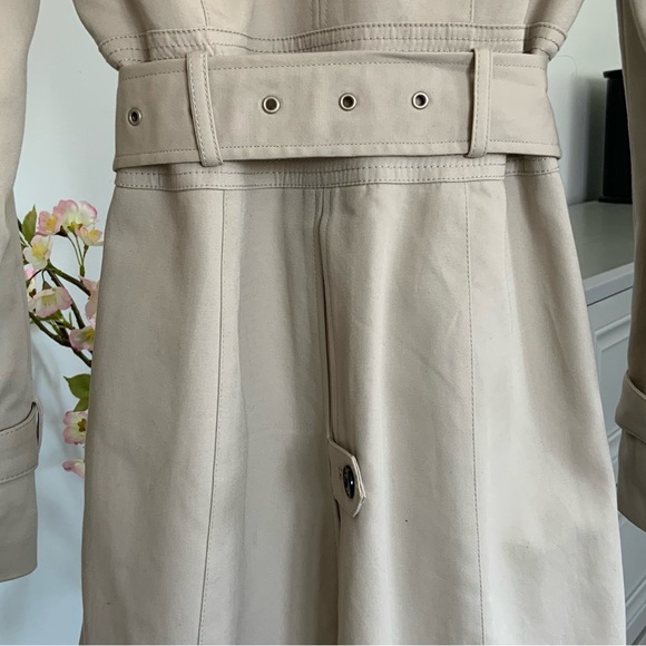 KENNETH COLE NEW YORK CLASSIC TAN TRENCH COAT / BELTED / LINED / COTTON / SMALL - Picture 7 of 12